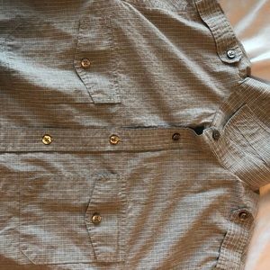 Express gray men’s checked military shirt size M